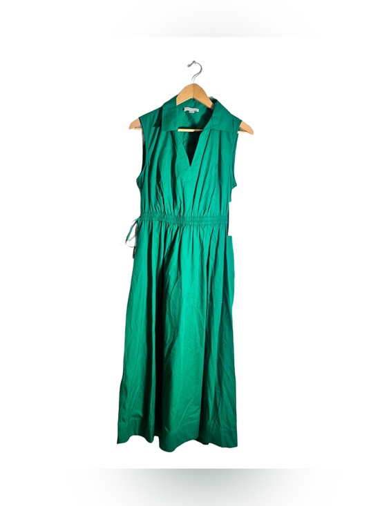 Calvin Klein Dresses & Skirts - Calvin Klein Midi Dress Women's 8 Cutout Cotton Emerald Sleeveless Vacation NWT